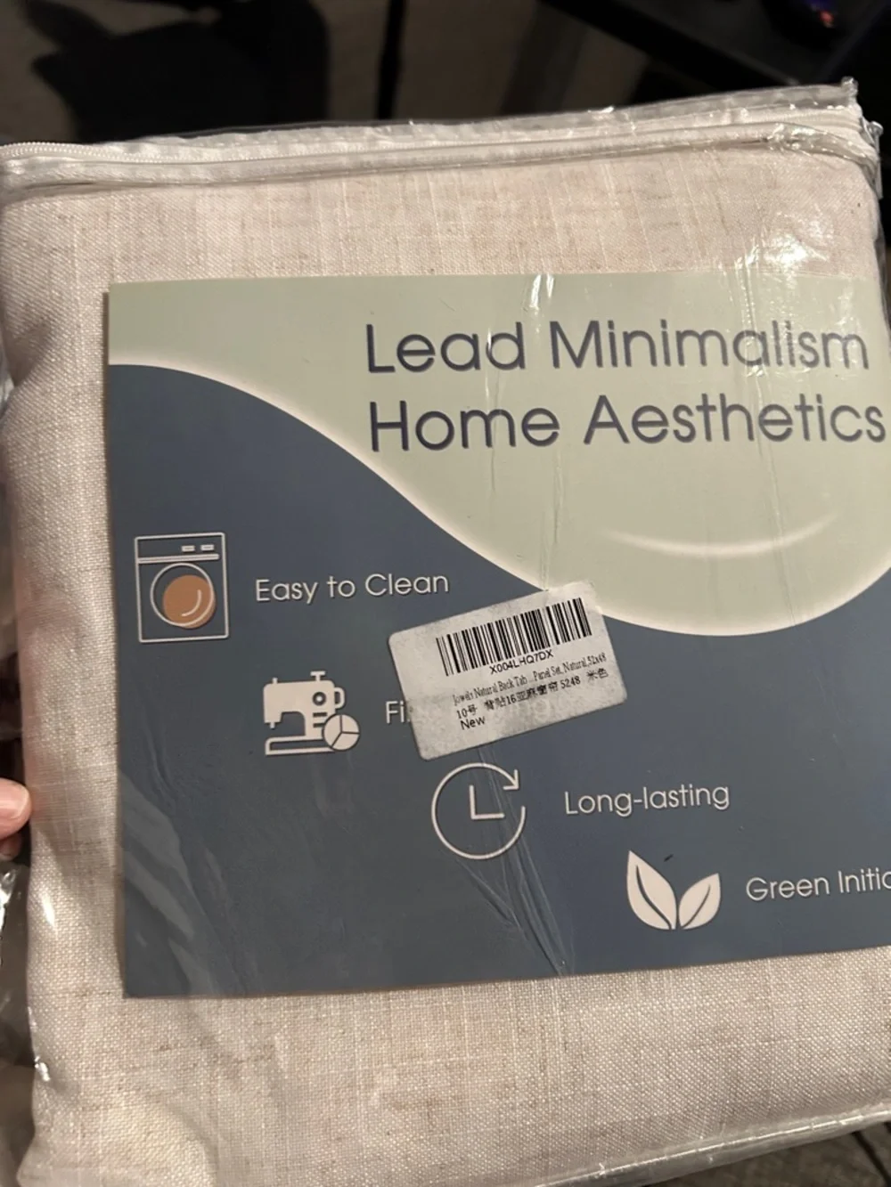 Natural Cream Linen Curtains 48 Inch Length 2 Panels